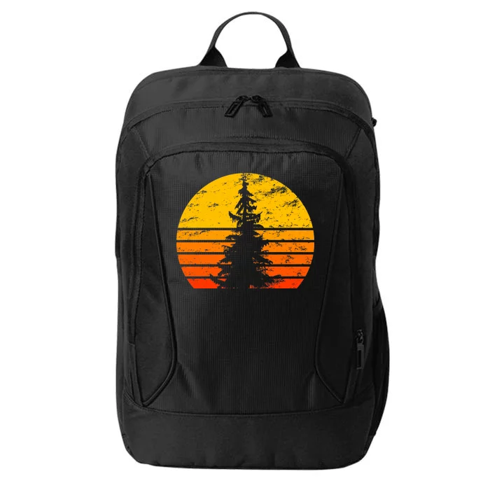 Vintage Sunset Tree City Backpack