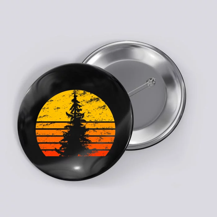 Vintage Sunset Tree Button