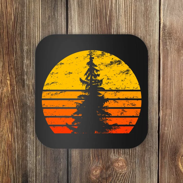 Vintage Sunset Tree Coaster