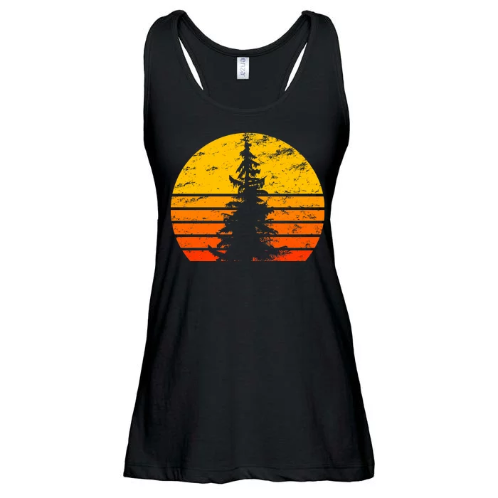 Vintage Sunset Tree Ladies Essential Flowy Tank