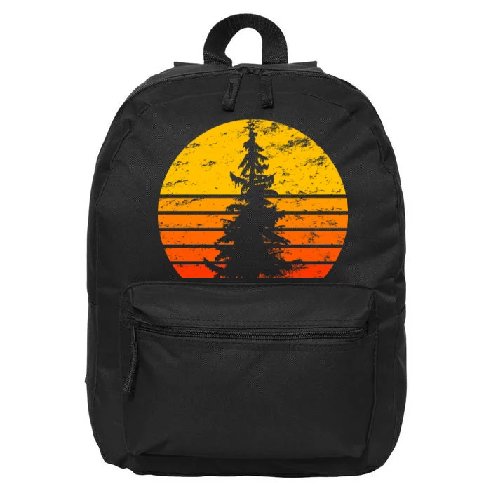 Vintage Sunset Tree 16 in Basic Backpack