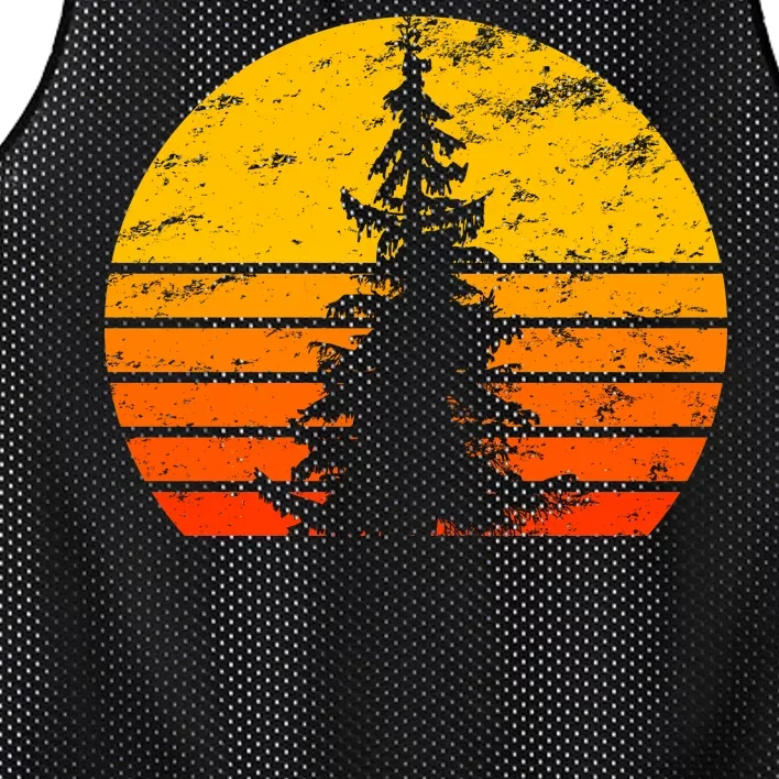 Vintage Sunset Tree Mesh Reversible Basketball Jersey Tank