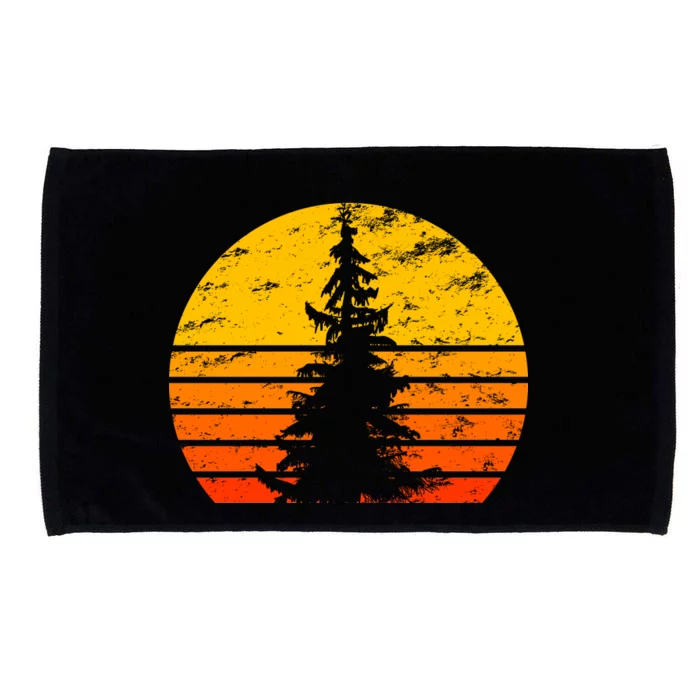 Vintage Sunset Tree Microfiber Hand Towel