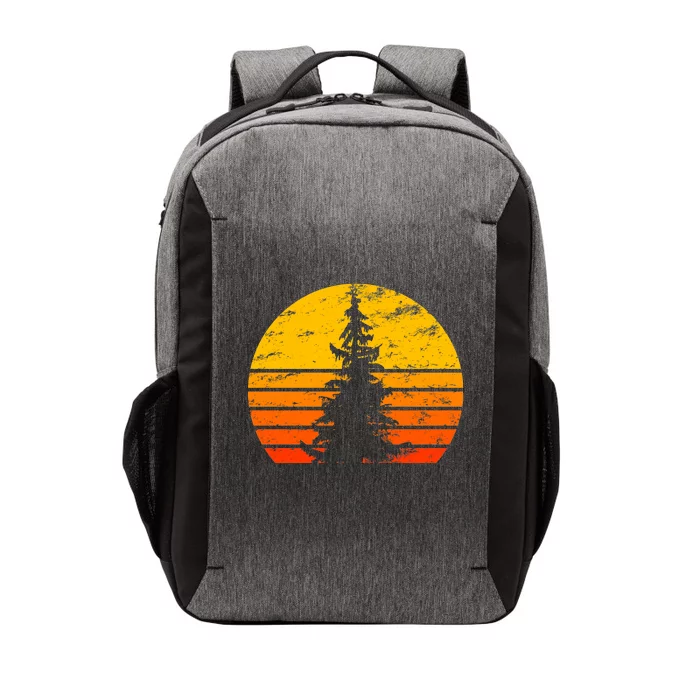 Vintage Sunset Tree Vector Backpack