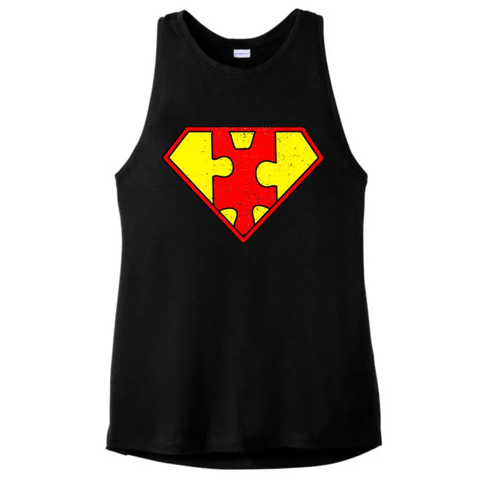 Vintage Super Autism Ladies Tri-Blend Wicking Tank