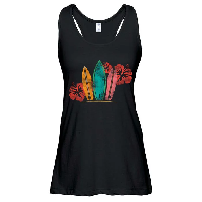 Vintage Surfing Emblem Ladies Essential Flowy Tank