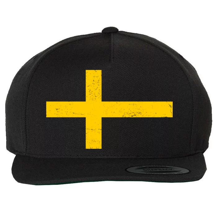 Vintage Swedish Flag Wool Snapback Cap