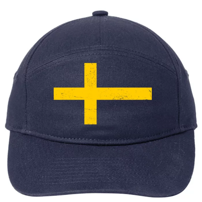 Vintage Swedish Flag 7-Panel Snapback Hat