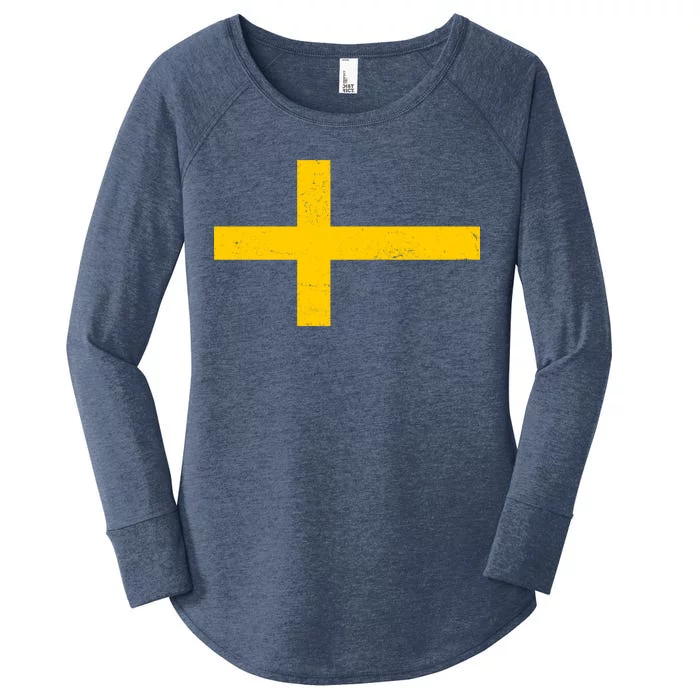 Vintage Swedish Flag Women's Perfect Tri Tunic Long Sleeve Shirt