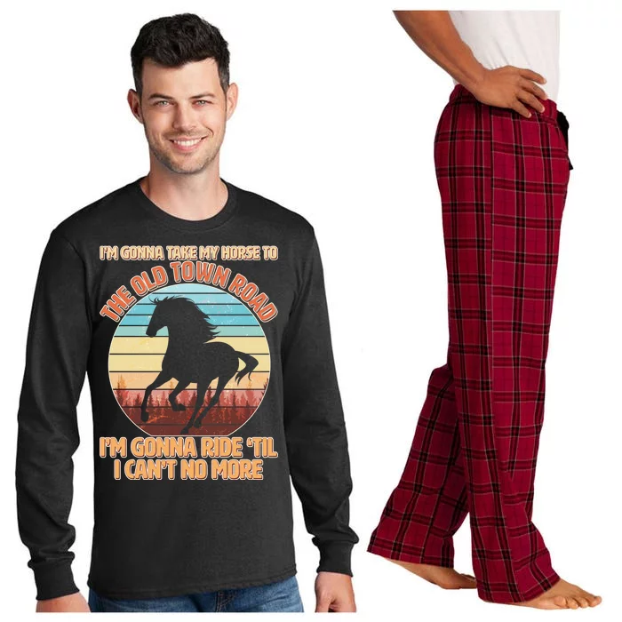 Vintage Take My Horse To The Old Town Road Long Sleeve Pajama Set