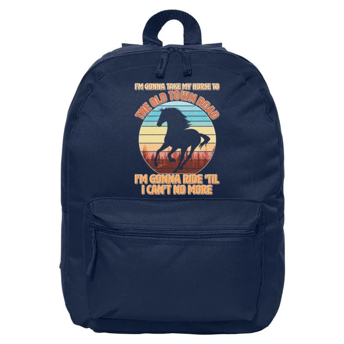 Vintage Take My Horse To The Old Town Road 16 in Basic Backpack