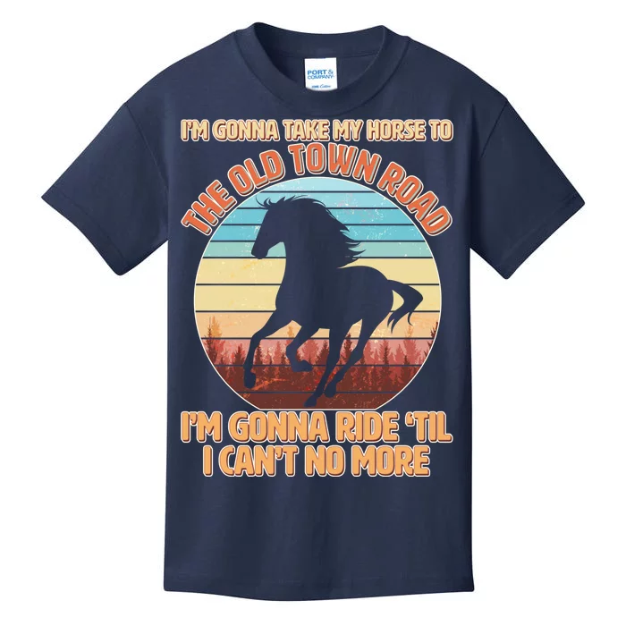 Vintage Take My Horse To The Old Town Road Kids T Shirt