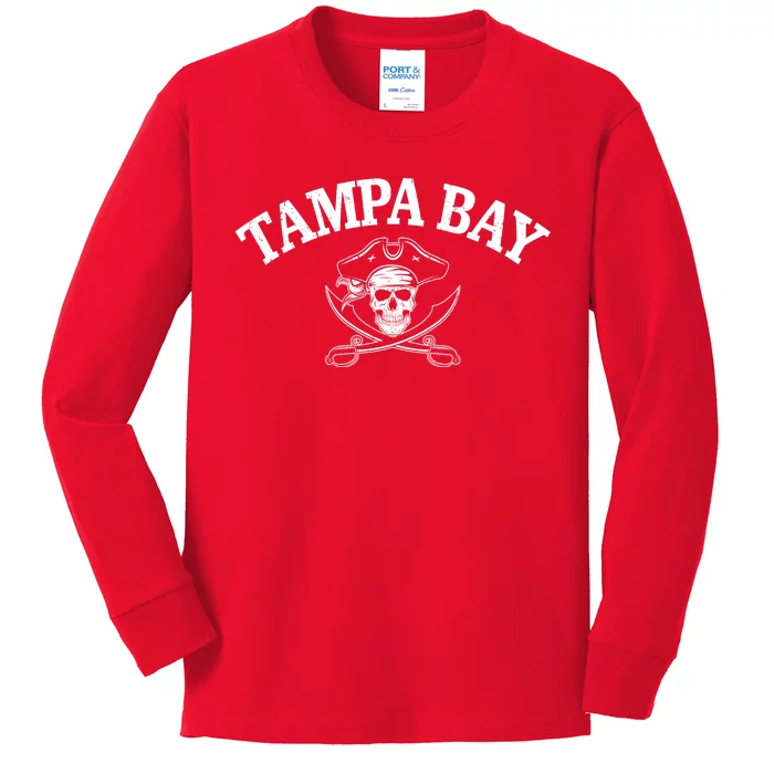 Vintage Tampa Bay Football Pirates Fan Kids Long Sleeve Shirt