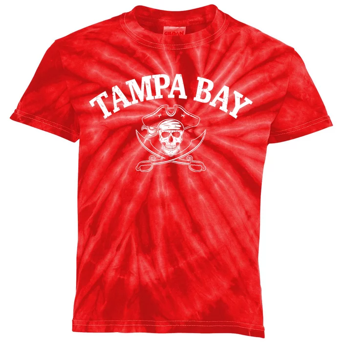 Vintage Tampa Bay Football Pirates Fan Kids Tie-Dye T-Shirt