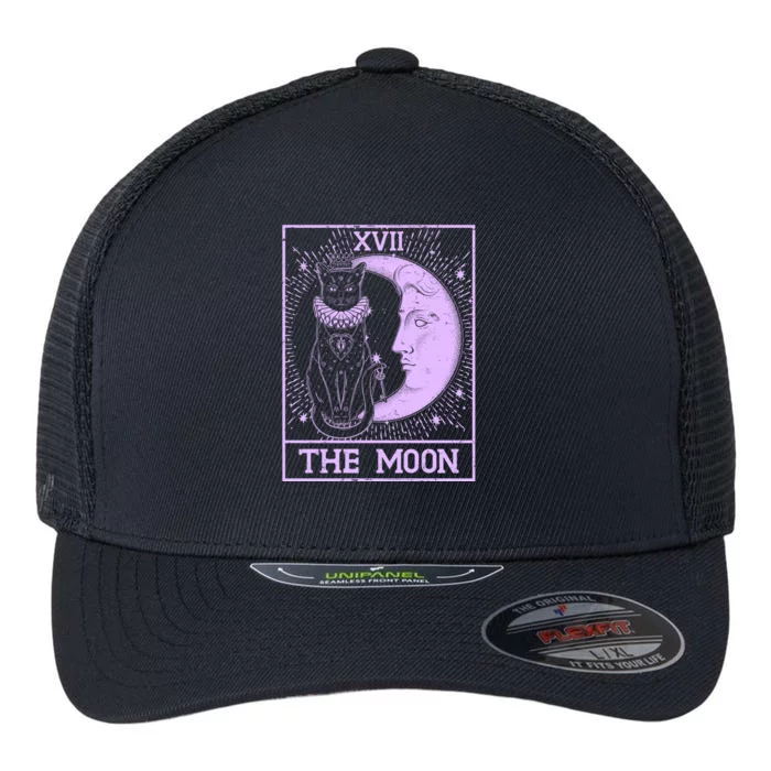 Vintage Tarot Card XVII The Moon Black Cat Flexfit Unipanel Trucker Cap