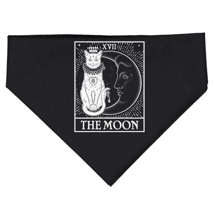 Vintage Tarot Card XVII The Moon Cat USA-Made Doggie Bandana