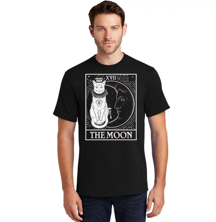 Vintage Tarot Card XVII The Moon Cat Tall T-Shirt