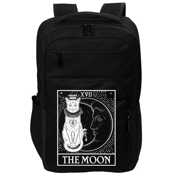 Vintage Tarot Card XVII The Moon Cat Impact Tech Backpack