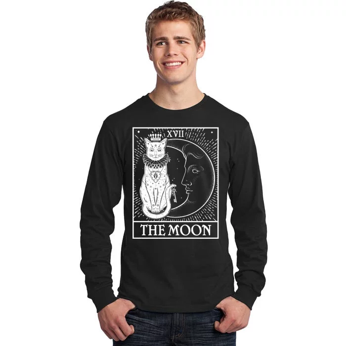 Vintage Tarot Card XVII The Moon Cat Tall Long Sleeve T-Shirt