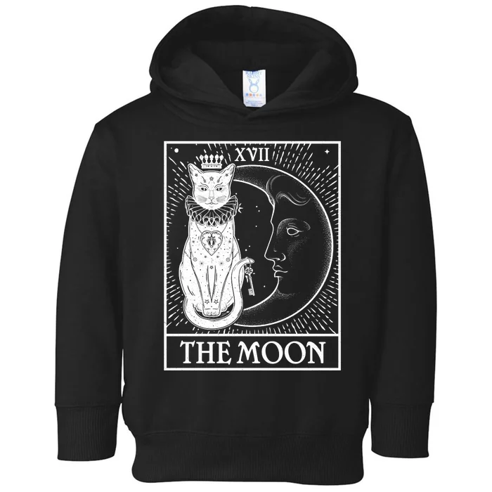 Vintage Tarot Card XVII The Moon Cat Toddler Hoodie