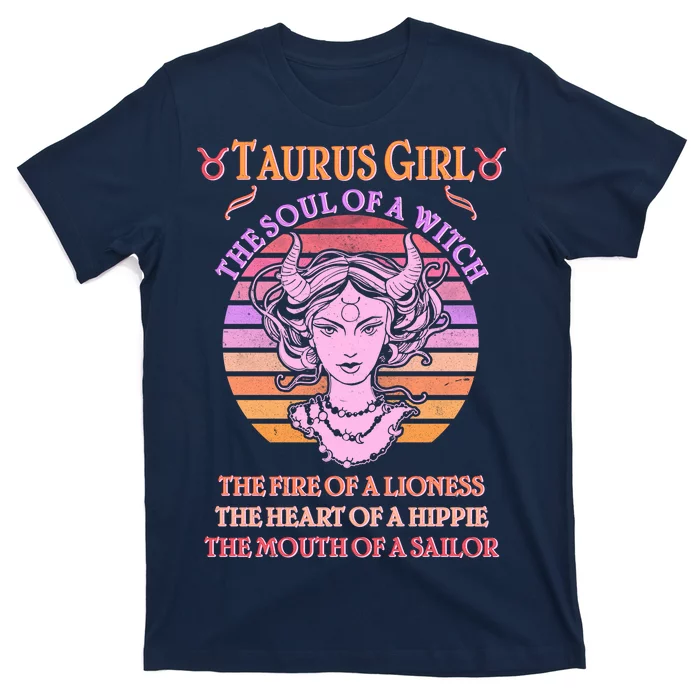 Vintage Taurus Girl Zodiac Birthday T-Shirt