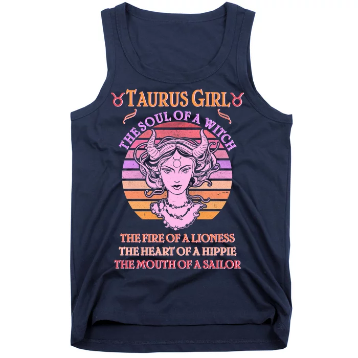 Vintage Taurus Girl Zodiac Birthday Tank Top