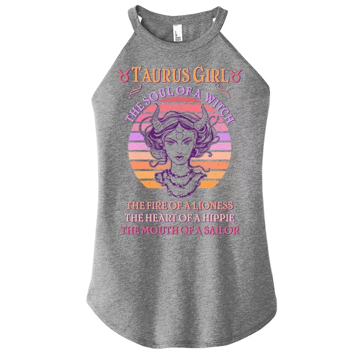 Vintage Taurus Girl Zodiac Birthday Women’s Perfect Tri Rocker Tank