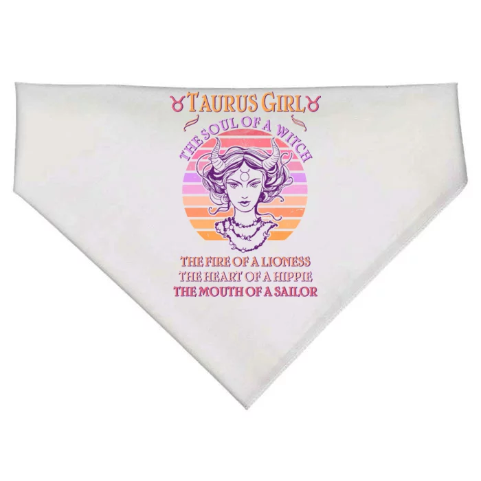 Vintage Taurus Girl Zodiac Birthday USA-Made Doggie Bandana