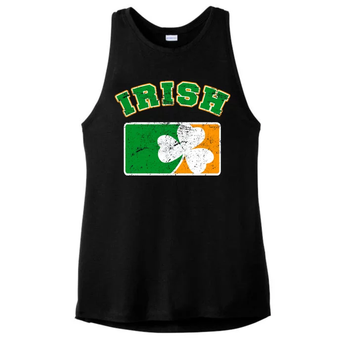 Vintage Team Irish Flag St. Patrick's Day Ladies Tri-Blend Wicking Tank