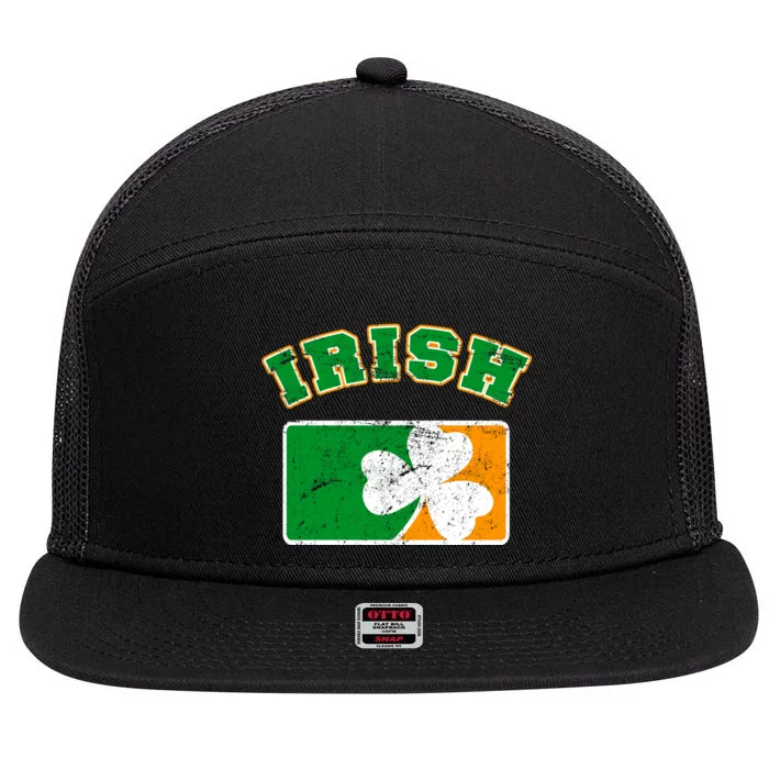 Vintage Team Irish Flag St. Patrick's Day 7 Panel Mesh Trucker Snapback Hat