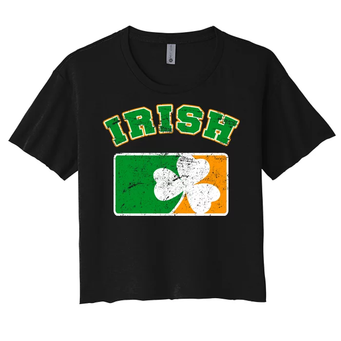 Vintage Team Irish Flag St. Patrick's Day Women's Crop Top Tee