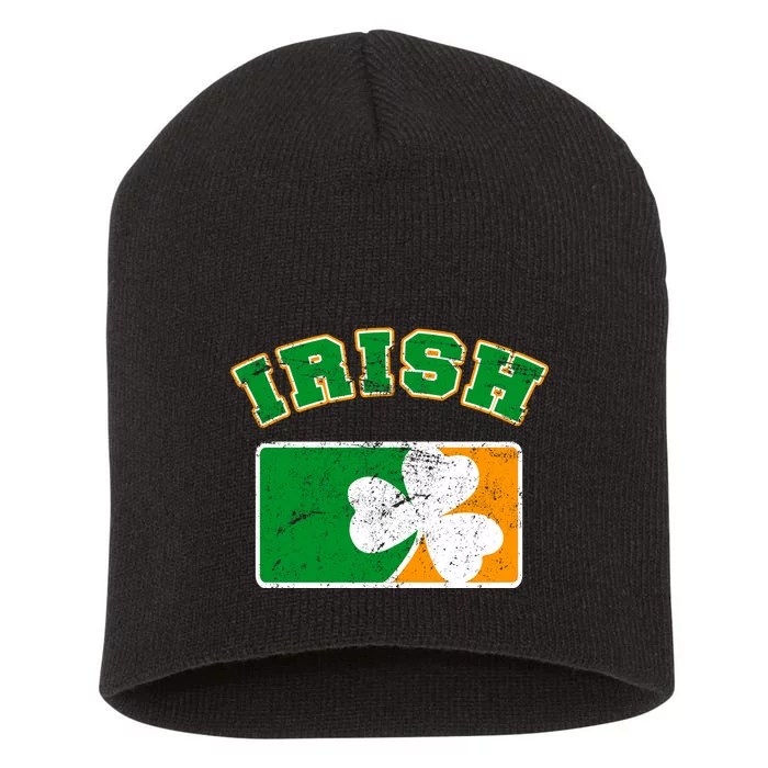 Vintage Team Irish Flag St. Patrick's Day Short Acrylic Beanie