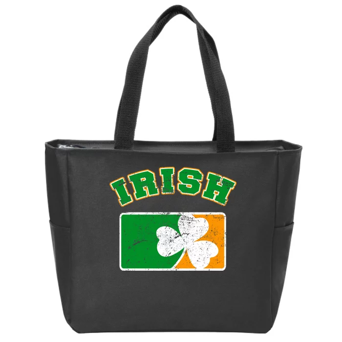 Vintage Team Irish Flag St. Patrick's Day Zip Tote Bag