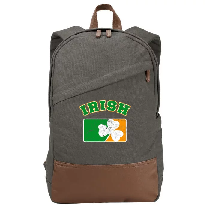 Vintage Team Irish Flag St. Patrick's Day Cotton Canvas Backpack