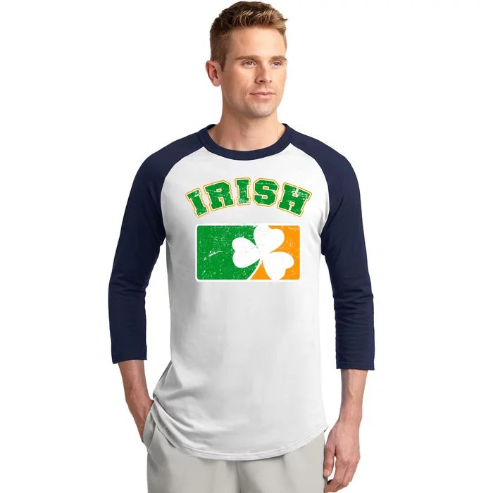 Vintage Team Irish Flag St. Patrick's Day Baseball Sleeve Shirt