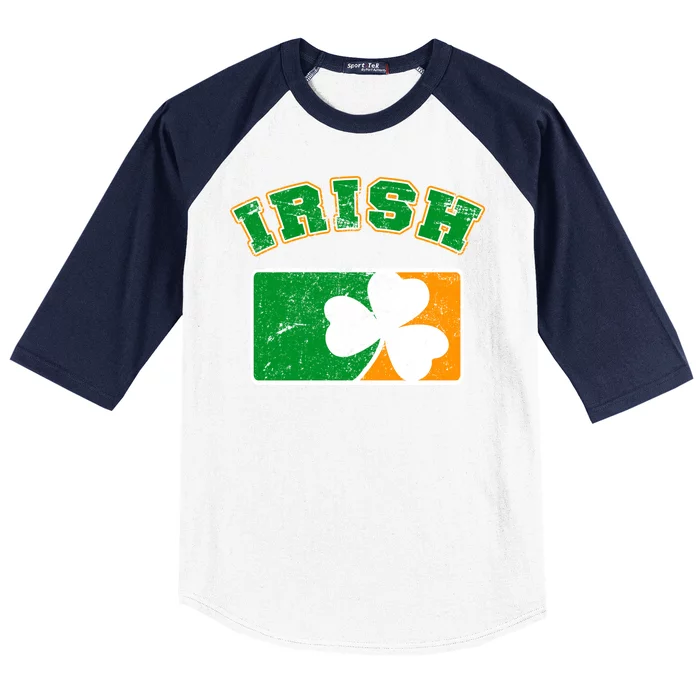 Vintage Team Irish Flag St. Patrick's Day Baseball Sleeve Shirt