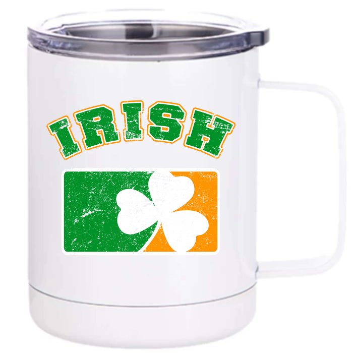 Vintage Team Irish Flag St. Patrick's Day Front & Back 12oz Stainless Steel Tumbler Cup