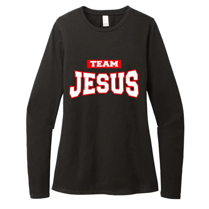 Vintage Team Jesus Funny Christian Womens CVC Long Sleeve Shirt