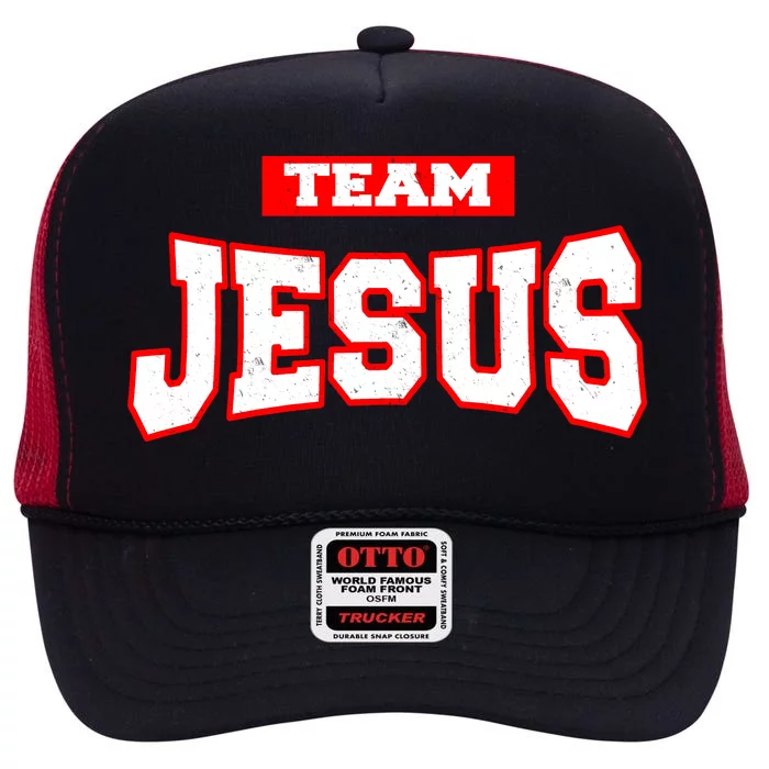 Vintage Team Jesus Funny Christian High Crown Mesh Trucker Hat