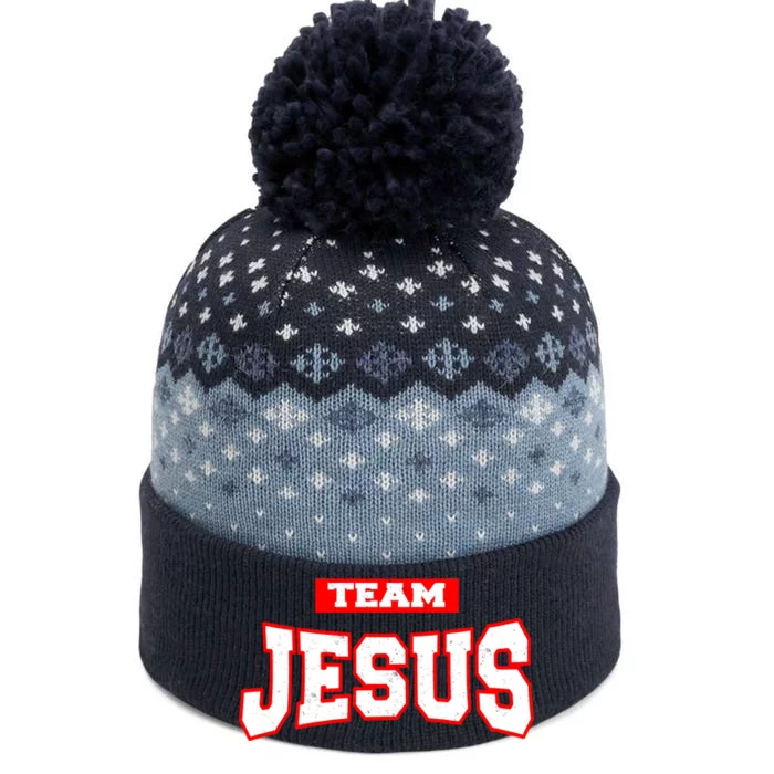 Vintage Team Jesus Funny Christian The Baniff Cuffed Pom Beanie