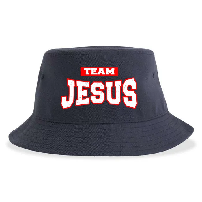 Vintage Team Jesus Funny Christian Sustainable Bucket Hat