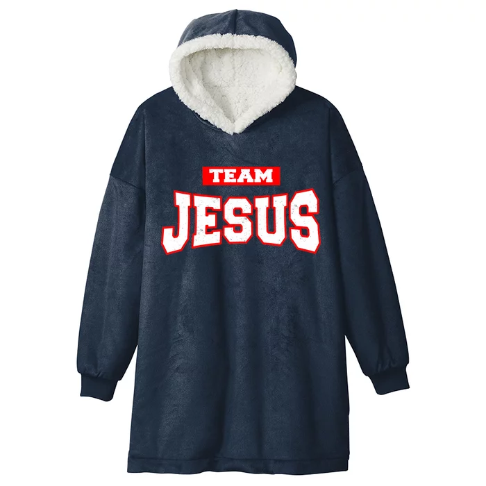 Vintage Team Jesus Funny Christian Hooded Wearable Blanket