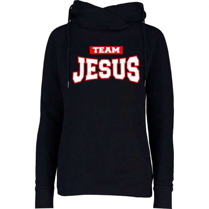 Vintage Team Jesus Funny Christian Womens Funnel Neck Pullover Hood