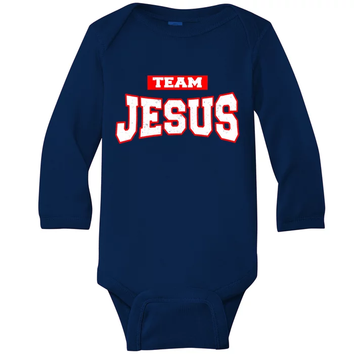 Vintage Team Jesus Funny Christian Baby Long Sleeve Bodysuit