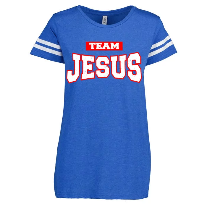 Vintage Team Jesus Funny Christian Enza Ladies Jersey Football T-Shirt