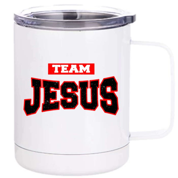 Vintage Team Jesus Funny Christian Front & Back 12oz Stainless Steel Tumbler Cup