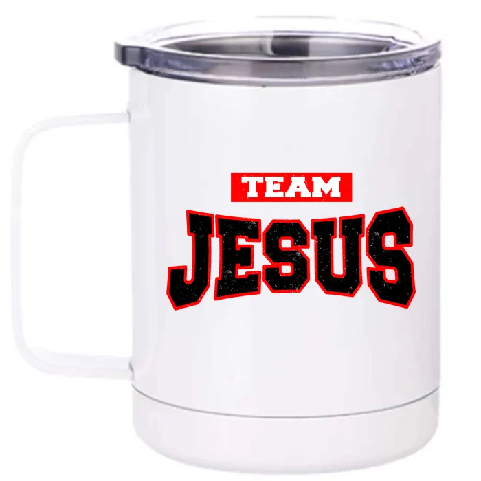 Vintage Team Jesus Funny Christian Front & Back 12oz Stainless Steel Tumbler Cup