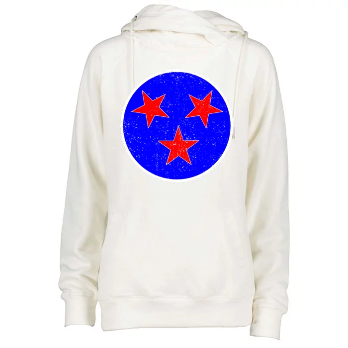 Vintage Tennessee State Flag Womens Funnel Neck Pullover Hood