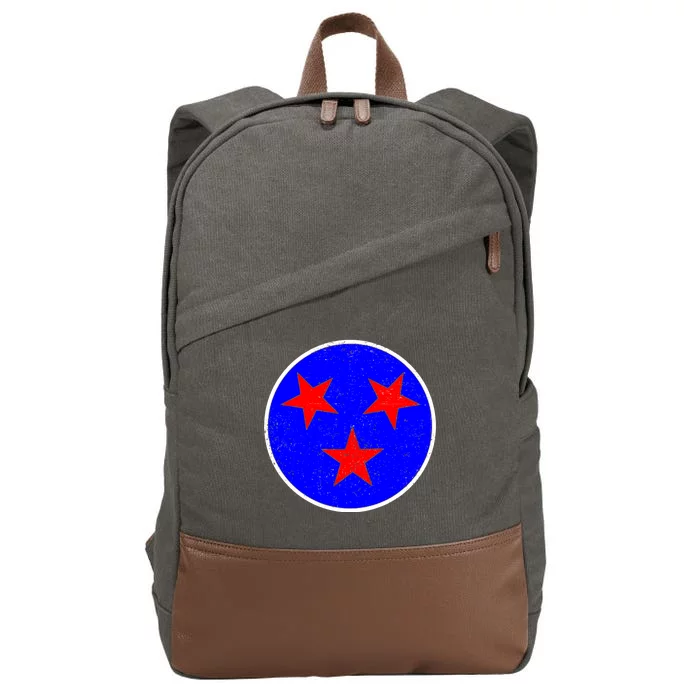 Vintage Tennessee State Flag Cotton Canvas Backpack