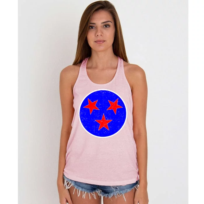 Vintage Tennessee State Flag Women's Knotted Racerback Tank